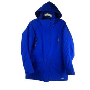 Lands' End Insulated Coat Parka Boys Medium 10 12 Blue Weather Resistant Winter